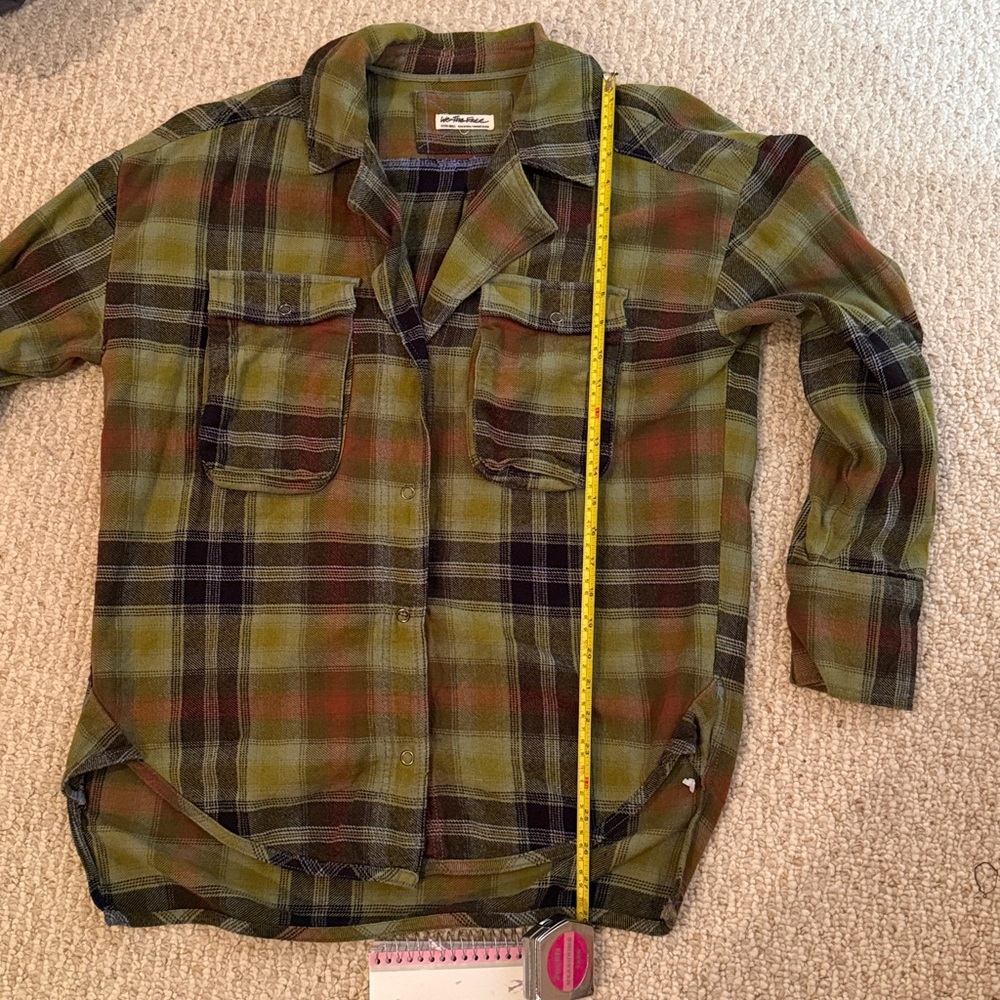 We The Free Plaid Button-Up Blouse - Green, Black, Red - Picture 5 of 6